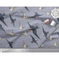 thumbnail image 3 of Soimoi Grey Poly Georgette Fabric Flying Woodpecker Bird Printed Craft Fabric by the Yard 52 Inch Wide, 3 of 3
