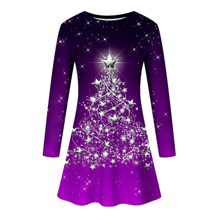 purple santa dress Sequin Velvet Twirly Dress: Sparkly Purple Christmas Dress