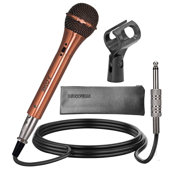 Professional Neodymium Dynamic Vocal Microphone – Cardioid Unidirectional Mic with Metal Body, 16ft Cable & Pop Filter for Karaoke/Live Performances