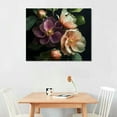 thumbnail image 2 of Patifu Floral Canvas Wall Art Vintage Dark Peony Flowers Botanical Still Life Painting Picture Wall Decor  Print Artwork for Living Room Bedroom Women Room Home Decoration 16x12in, 2 of 6