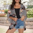 thumbnail image 6 of Women's Casual J Fashion Print Lightweight And Comfortable Beach Vacation Chiffon Cardigan Sun Cardigan Sun Protection Clothing Women Sun Protection Shirts for Women, 6 of 7