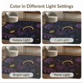 thumbnail image 7 of ODIKA 4'x6' Washable Area Rug Stain Resistant, Low Pile, Easy Care Purple Gold Celestial Waves and Floral Motifs Elegant Cosmic Design with Swirling Stars for Dorm Room, Small Living, 7 of 7