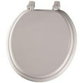 thumbnail image 1 of Toilet Seat Round Front with Cover Wood, White, 1 of 1
