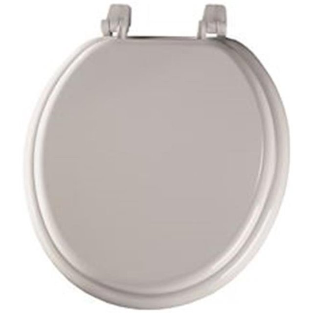Toilet Seat Round Front with Cover Wood, White