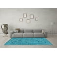 thumbnail image 3 of Ahgly Company Indoor Round Oriental Light Blue Industrial Area Rugs, 5' Round, 3 of 4