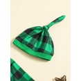 thumbnail image 4 of Suealasg Baby Boys Gentleman Suits Newborn Irish Day 3Pcs Outfits 6M 9M 12M 18M 24M Long Sleeve Truck Print Rompers and Long Pants Hat Set Spring Clothing for Infant Boys, 4 of 9