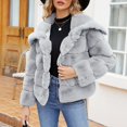 thumbnail image 5 of Womens Coat Fleece Cropped Jacket Long Sleeve Coats Warm Winter Jackets 2024 With Pockets, 5 of 9