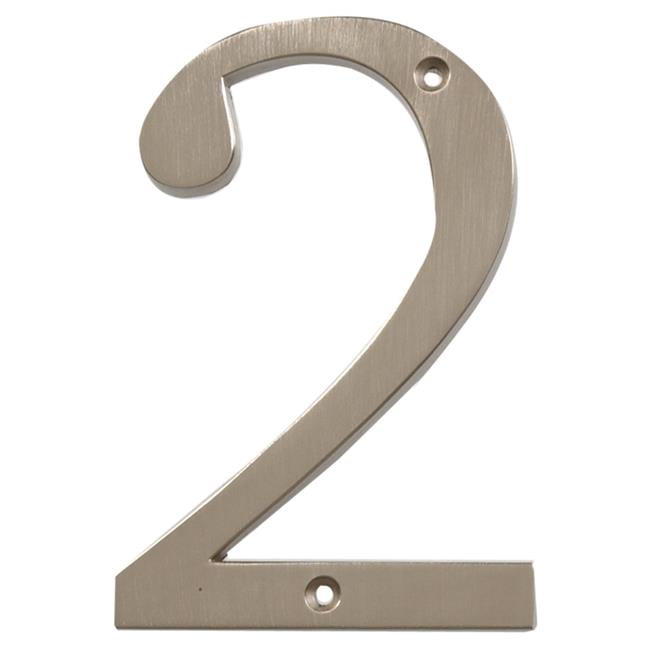 Distinctions by Hillman 843321 4-Inch Brushed Nickel Flush-Mount House Number 1 