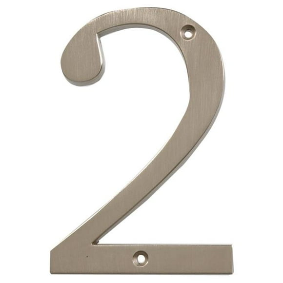 Prestige Series House Address Number "2", Satin Nickel, 4-In. 843322