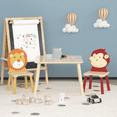 thumbnail image 3 of PAPROOS Kids Table and 2 Chairs Set, 3 Pieces Wood Activity Table Drawing Play Table and Animals Chairs Set, Adorable Study Desk Table Chairs Set for Toddler, 3 of 8