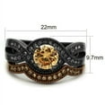 thumbnail image 2 of Luxe Jewelry Designs Set of 2 Women's IP Stainless Steel Wedding Rings with Champagne CZ Stones,, 2 of 4