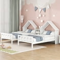 thumbnail image 3 of Euroco Twin Size Wood House Platform Bed, Two Beds in One with Desk and Shelf, 2 Platform Beds for More Kids, White, 3 of 13