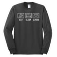 thumbnail image 2 of Eat Sleep Game Video Gamer Gift Fan Pop Culture Mens Long Sleeve Shirt, Charcoal, X-Large, 2 of 3