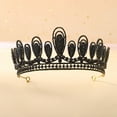 thumbnail image 2 of Zhuge Wedding Tiara for Bride Princess Tiara Headband Bridal Crown,Crystal Rhinestone Hair Jewelry Decor for Queen Girl Bride Birthday Prom Wedding Pageant Halloween Costume Party(Black), 2 of 2
