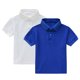 thumbnail image 1 of Odeerbi Chicos Niñas 2 Pack Camisas de Manga Corta Color Sólido Botón Casual Abajo Uniforme Escolar Tops Para 1-13 Años, 1 of 9