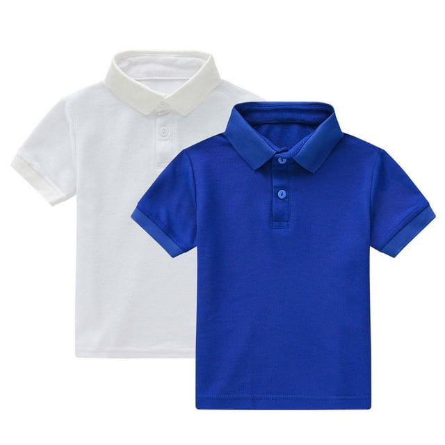 Zpanxa Chemise Boutonnée pour Garçons Été Décontractée Couleur Unie Manches Courtes Col Rond Chemise Lot de 2 avec Nylon Spandex 1 An