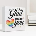 thumbnail image 7 of Zomyto 7x7 Inch So Glad You're You Rainbow Heart Wooden Box Sign Decor Desk Sign,Inspirational Affirmation Wooden Box Block Sign, 7 of 7