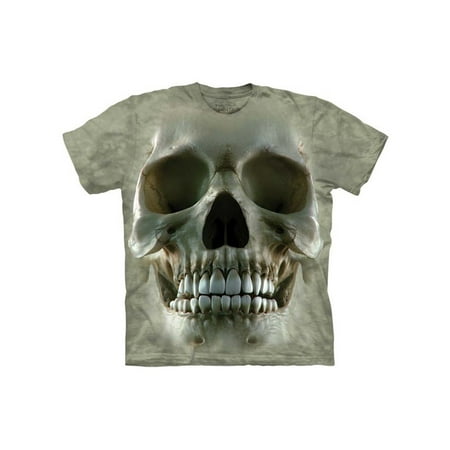 - White 100% Cotton Big Face Skull Novelty T-Shirt