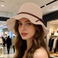 thumbnail image 5 of Levmjia Women Fisherman Hat Breathable Straw Bow Lightweight Sun Hat For Beach Travel Gardening Daily Commute Outdoor Casual Leisure Summer UV Protection, 5 of 7