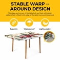 thumbnail image 4 of Christmas Table Cloths for 5 Foot Rectangle Tables, Xmas Snowman Truck Snowflake Tree Balls Vintage Patio Waterproof Elastic Fitted Tablecloths, Washable Rectangular Table Cover for Camping, 4 of 8