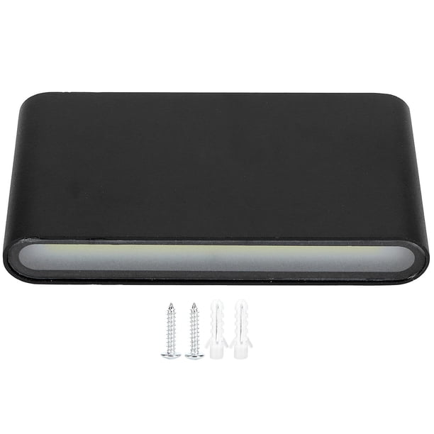 12W COB LED Wall Light Aluminum Outdoor Garden Lighting Fixture IP65 Waterproof AC85-265V (Black Shell, White Light)