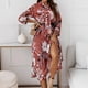 thumbnail image 4 of Vestido HUOGUO, estampado casual, manga larga, fiesta, estampado floral, 4 of 5