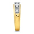 thumbnail image 3 of Wellingsale Men's Solid 14k Two 2 Tone White and Yellow Gold Polished CZ Cubic Zirconia Wedding Band - Size 13, 3 of 5