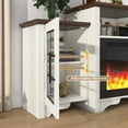 thumbnail image 6 of ChVans 95" Fireplace TV Stand with 60'' Electric Fireplace for up 100" Flat Screen TVs, Farmhouse Entertainment Center with Glass-Doors, Long Wooden Media Console for Living Room, Bedroom, 6 of 9