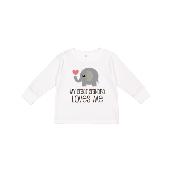 Inktastic Great Grandpa Loves Me Boys or Girls Long Sleeve Toddler T-Shirt