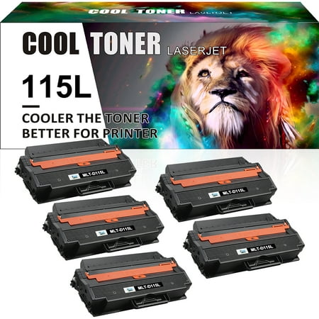 Cool Toner Compatible Toner Replacement for Samsung MLT-D115L SL-M2880FW SL-M2880XAC SL-M2870FW SL-M2830DW Xpress M2820 M2870 Laser Printer(Black, 5-Pack)