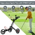 thumbnail image 5 of Gymax 3 Wheels Golf Push Pull Cart Folding Golf Pull Trolley w/ Adjustable Handle, 5 of 9