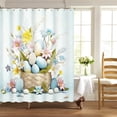 thumbnail image 6 of AURIGATE Easter Shower Curtain, 35.43×70.87in Nylon & Spandex Bathroom Decor with Bunny, Eggs & Floral Accents, Spring Holiday Curtain for Bathroom, Easter Decor & Spring Celebrations, 6 of 6