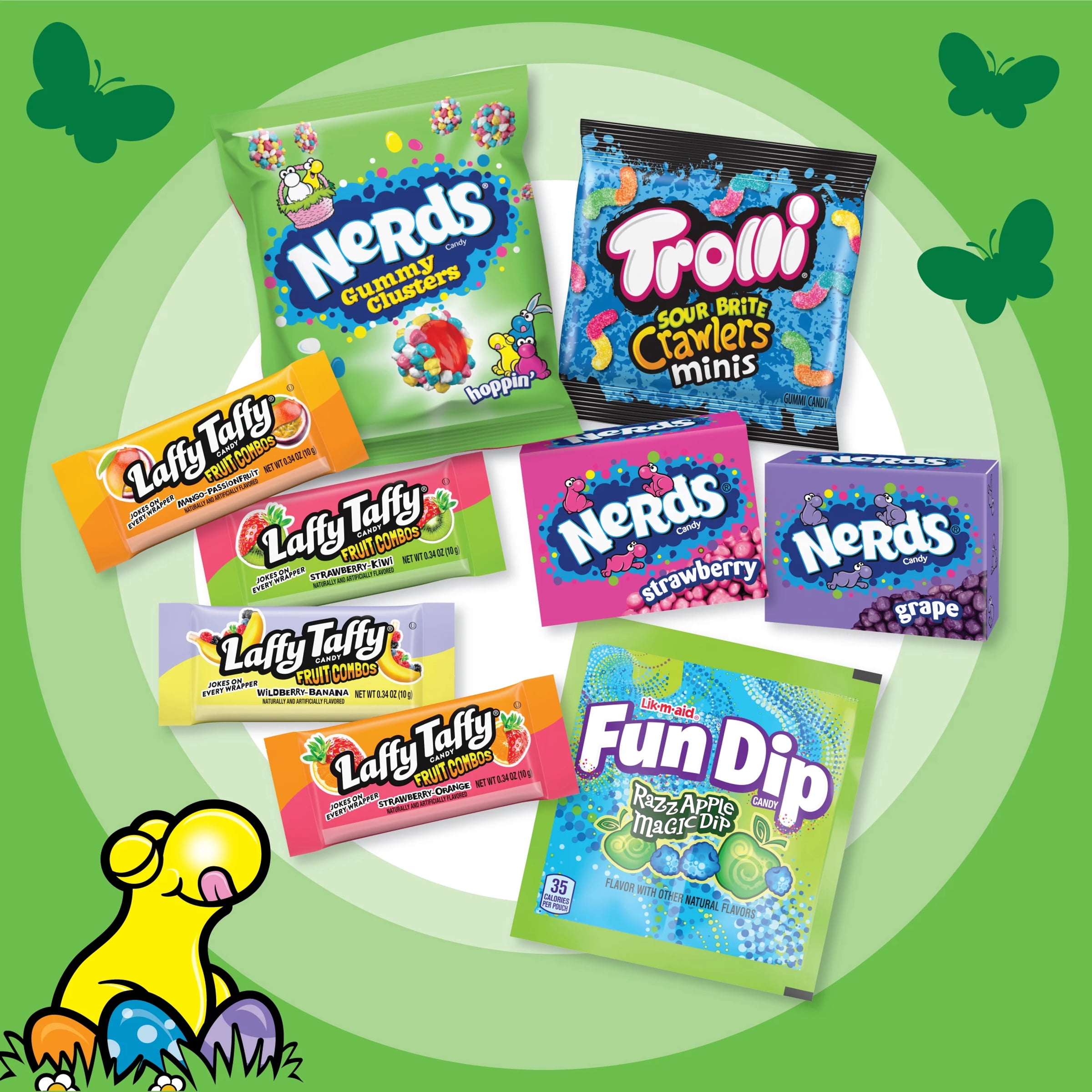 Nerds, FunDip, Trolli, and Laffy Taffy Easter Variety Seekers Bag, 45 Pieces, 18.92 Ounces, Mixed Bag