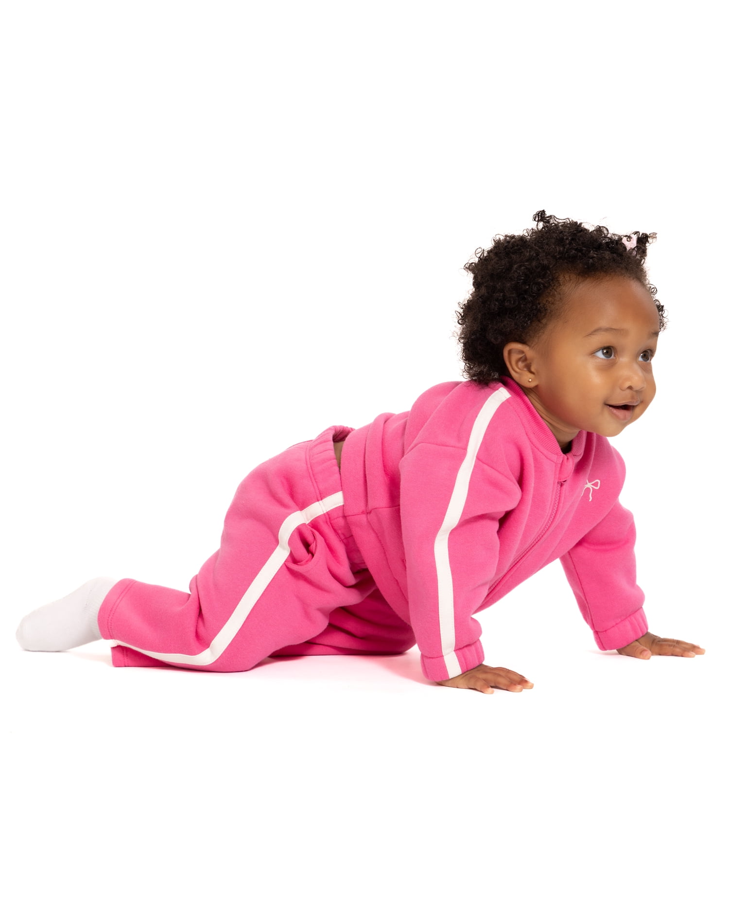 Wonder Nation Baby Girls Long Sleeve Full-Zip Tracksuit, 2 Piece, Sizes 0/3M-24M