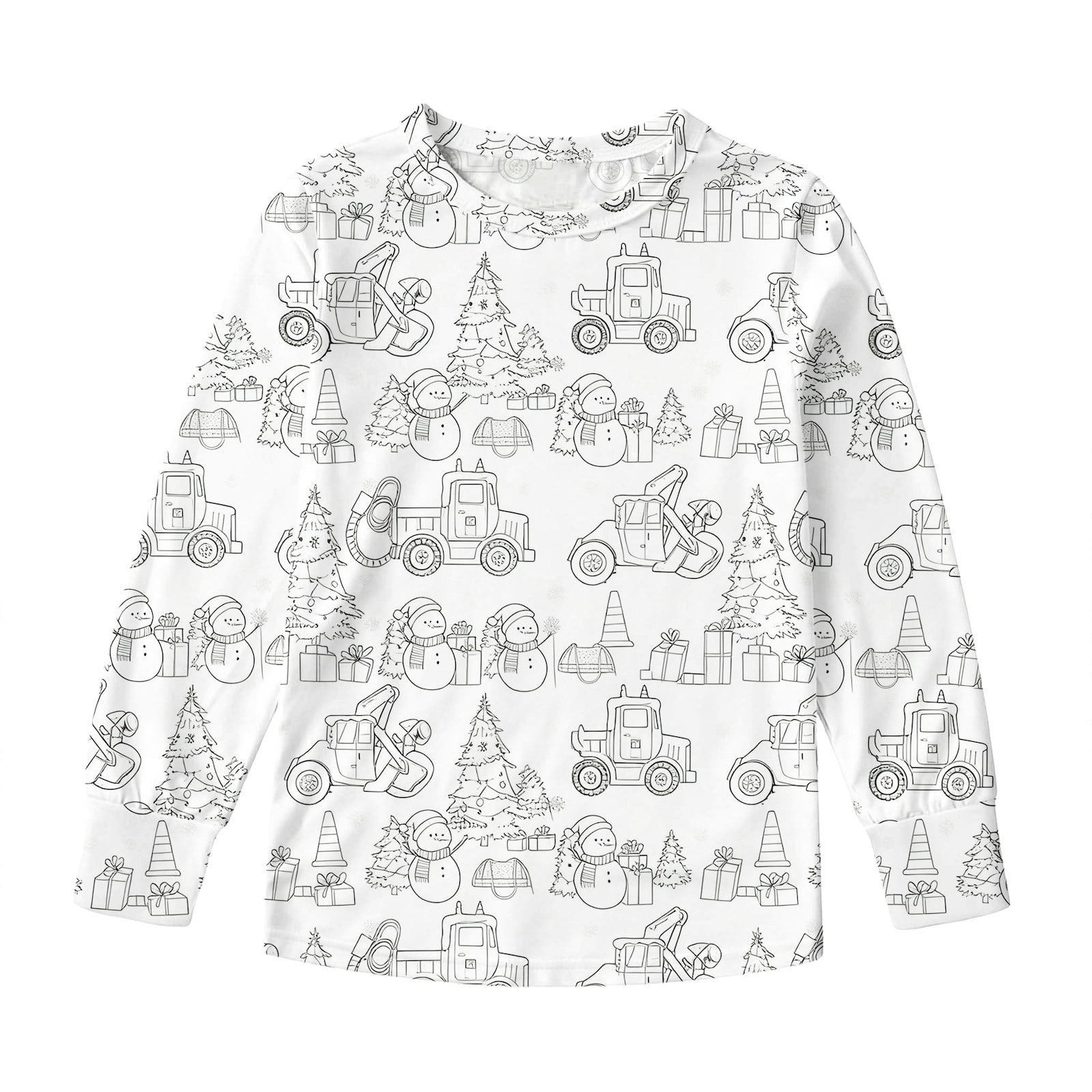 Owordtank Kids DIY Hand Painted Colorable Tops and Pants Set Boys Girls Funny Cartoon Coloring Blouse and Pants 2 Piece Sets