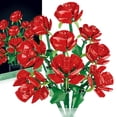thumbnail image 2 of Juego de bloques de construcción de ramo de flores, exquisito y hermoso ramo de flores en bloque para regalo de San Valentín, nueve rosas, 2 of 12