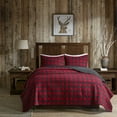 thumbnail image 2 of Woolrich Check Oversized Quilt Mini Set Red Full/Queen, 2 of 5