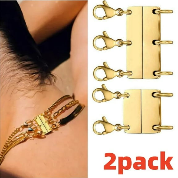 2-pack Necklace Layered Magnetic Buckle Set, Jewelry Making Tools, DIY Handicrafts, Perfect for Birthdays, Parties, Valentine's Day Gifts