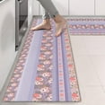 thumbnail image 2 of Kitchen Rugs Sets Of 2,Purple Pioneer Flower Striped Pattern Anti Fatigue Kitchen Mat Rugs Non Slip Washable,Decorative Kitchen Floor Mats for Kitchen,Sink,Laundry,17"X47", 2 of 5