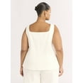 thumbnail image 3 of Scoop Women's and Women's Plus Linen Blend Longline Vest, Sizes XS-4X, 3 of 5