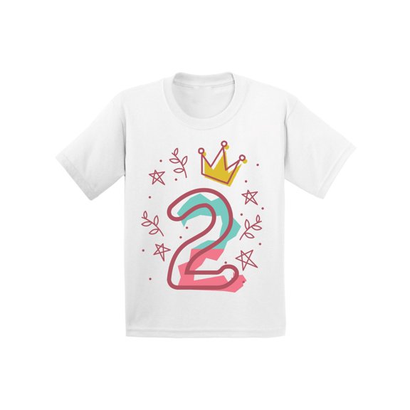 Awkward Styles 2nd Birthday T-Shirt I'm Two Cute Crown Pink Baby Shirt