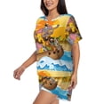 thumbnail image 2 of Naloa Animals on Noah's Ark1 Women's Short-Sleeved Pajama Set, Loungewear, Summer pajamas, Breathable Cozy - 4X-Large, 2 of 9