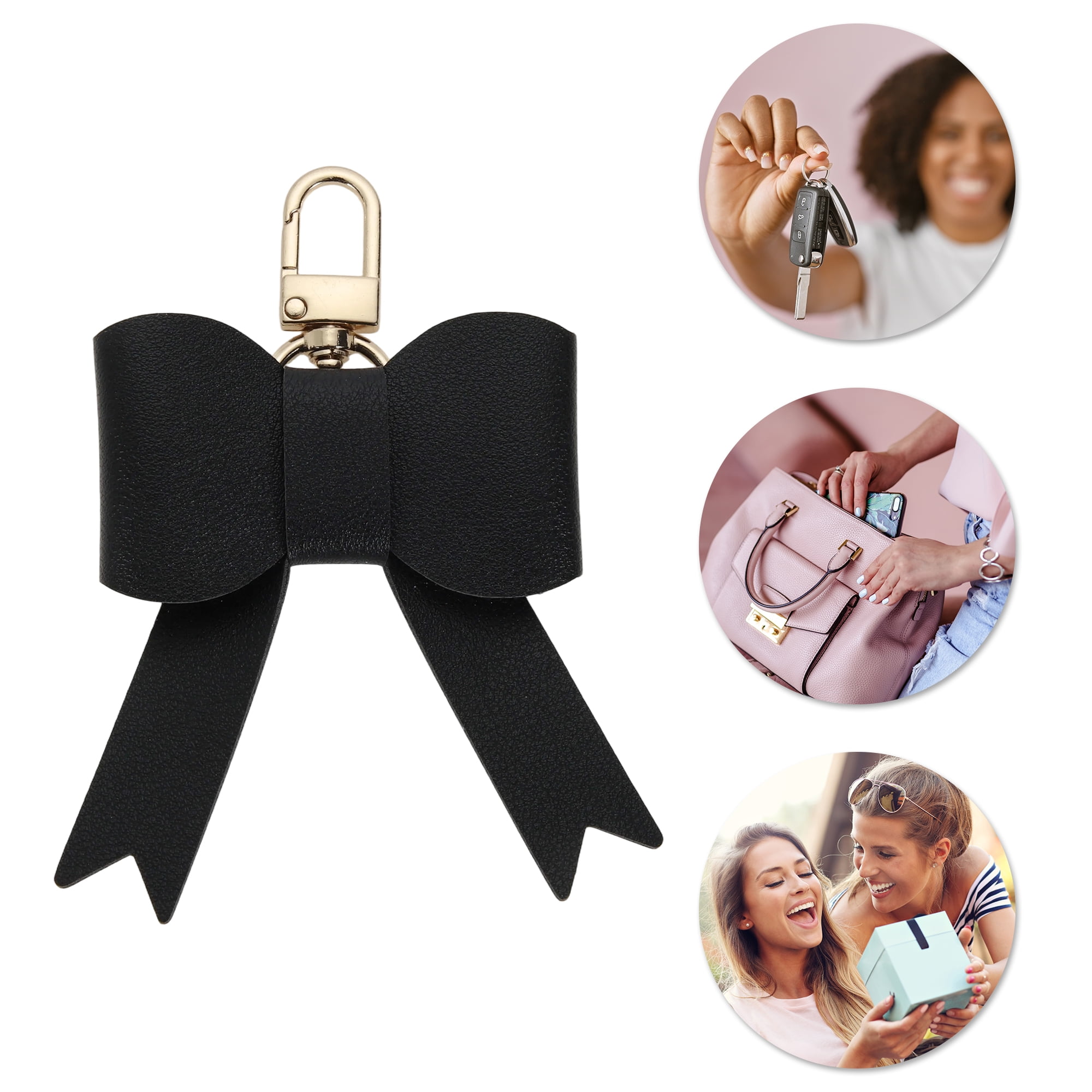 Unique Bargains Colorful Bow Handbag Charms for Gifts And Accessories Black