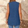 thumbnail image 6 of CIENVNSTG Women's Sweater Vest Plus Size Sleeveless Lightweight Open Front Knit Cardigan Casual Loose Sweaters with Pockets Blue S, 6 of 6