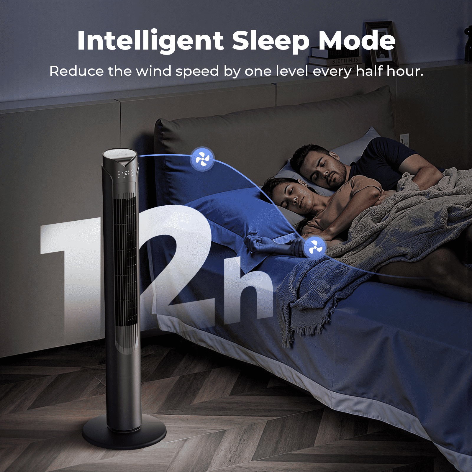 41" Tower Fan with Remote, 90° Oscillating Fans with 3 Speeds, 3 Modes, 26 ft/s High Velocity, LED Display, 12H Timer, For Home, Living Room, Office