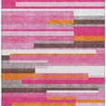 thumbnail image 4 of HomeRoots 675758 5 x 8 ft. Blush Orange & Gray Striped Washable Machine Made Rectangle Area Rug with UV Protection, 4 of 9