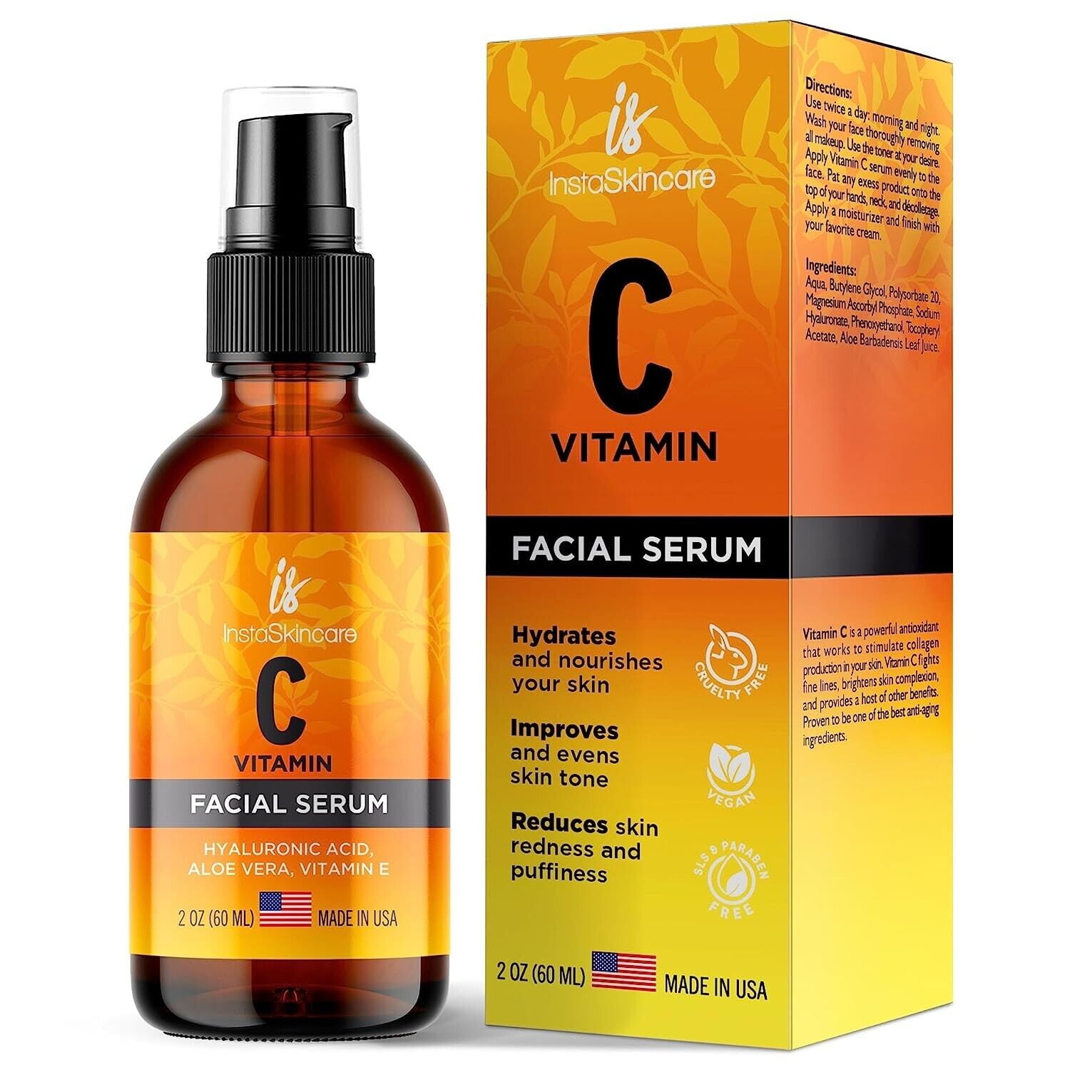 Vitamin C Serum for Face with Hyaluronic Acid Vitamin E Best Skin Anti