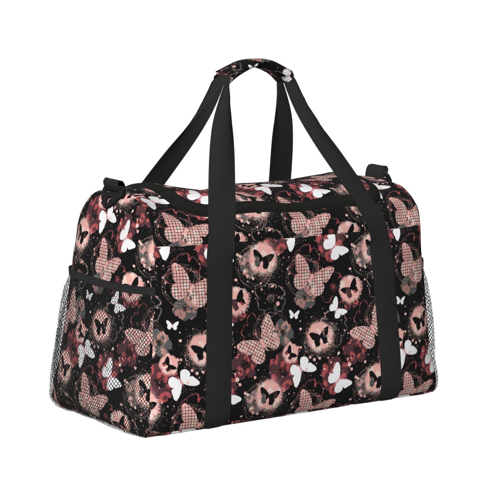 Fuzoiu Butterfly Print Travel Duffle Bag,Carry On Tote Bags,Duffel Bag,Sport Gym Bag, Hospital Bag for Labor and Delivery, Overnight Bag,Luggage Bag