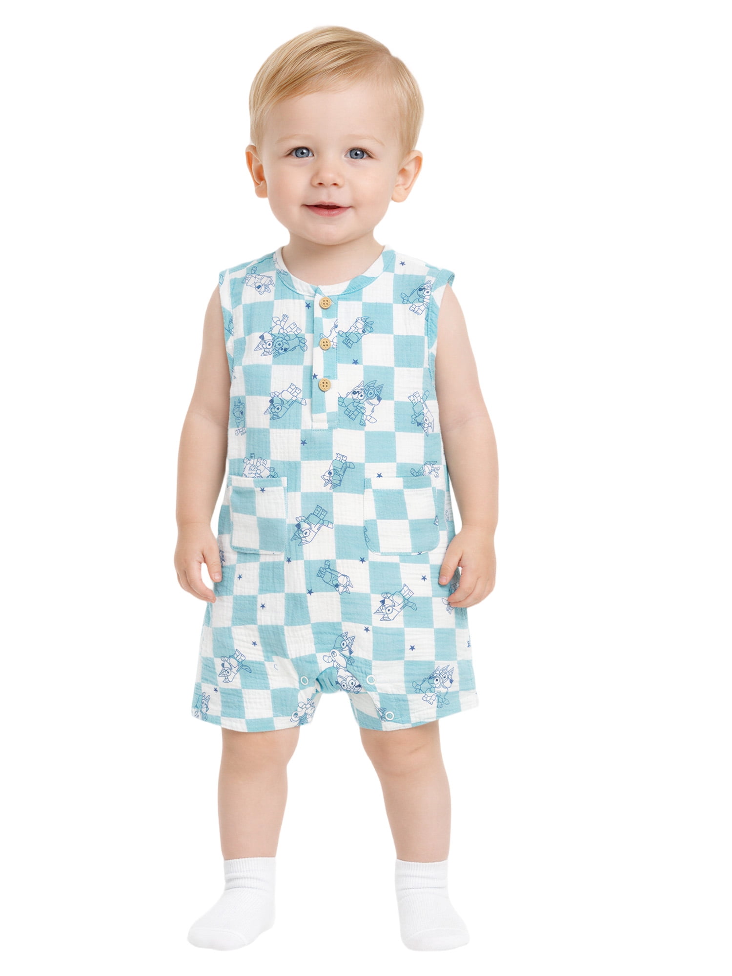 Bluey Baby Boy 2 Pack Rompers, Sizes 0/3 Months-24 Months