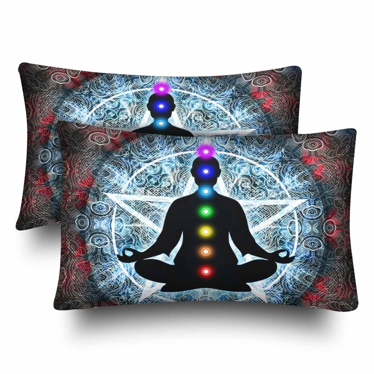 MKHERT In Meditation With Chakras Pillowcase Pillow Protector Cushion